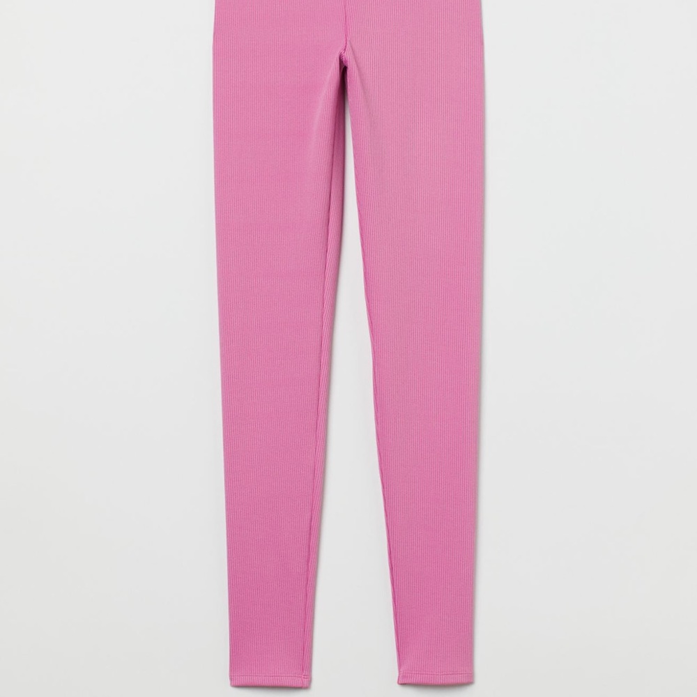 Pink Ribbed Leggings (H&M)